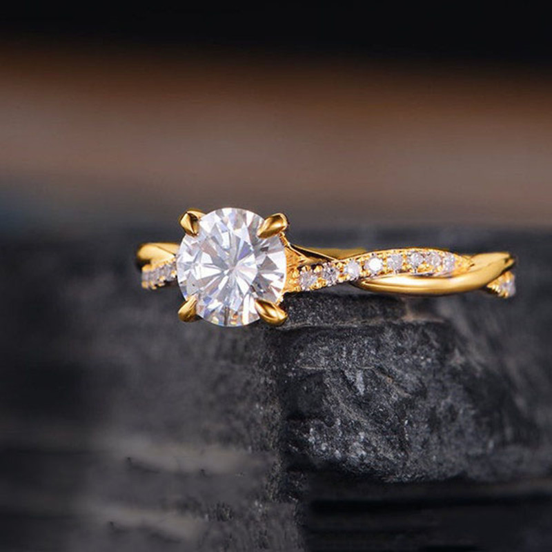 New inlaid diamond rings, 18k gold rings, jewelry, and wedding rings