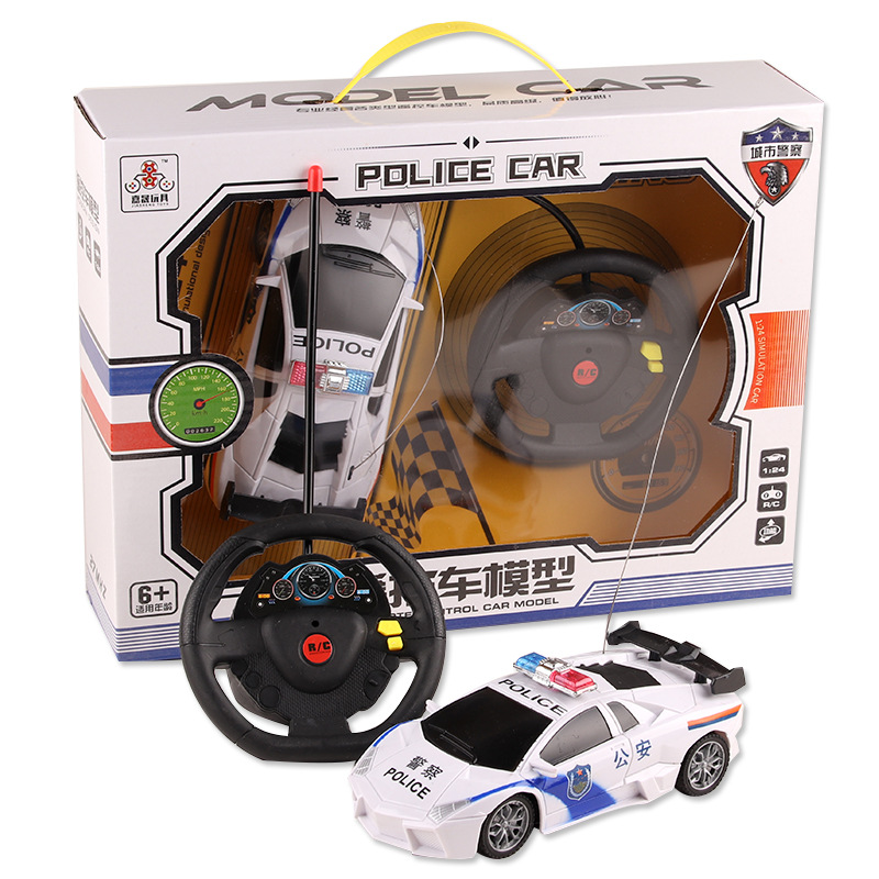 Simulated remote control children's car police car model front and back two electric remote control car toys wholesale hot sale