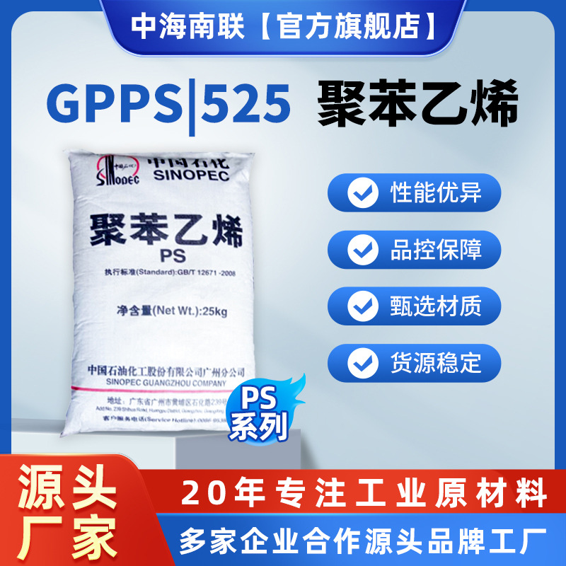PS Plastic Series: Polystyrene GPPS/525—Transparent Granules with Excellent High Gloss, Ideal for Cups, Tableware, and Moulded Parts—Wholesale