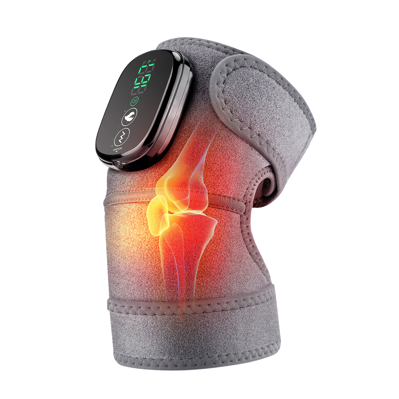 Factory‑made custom electric heating knee pads with vibration massage, shoulder and elbow supports, mugwort heat compresses, joint warmth, and electric warming features.