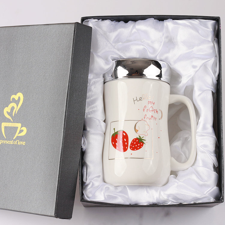 Ceramic Mugs with Lids, Mirror-Finish Mugs, Creative Household Mugs, Cartoon Mugs, Promotional Gift Mugs—Customization and Wholesale