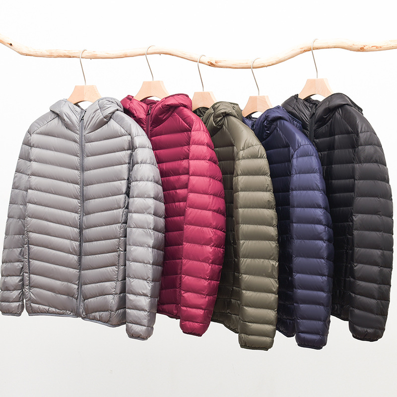 Off-season clearance: 2026 new lightweight down jacket, men’s hooded stand-up collar, short-length, plus-size, ultra-light and thin, trendy style.