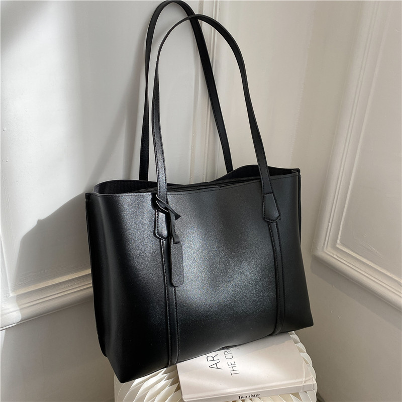 Autumn/Winter Oversized Bag for Women, 2021 New Korean‑Style Trendy Simple Large‑Capacity Soft Leather Tote, Casual All‑Match Shoulder Bag