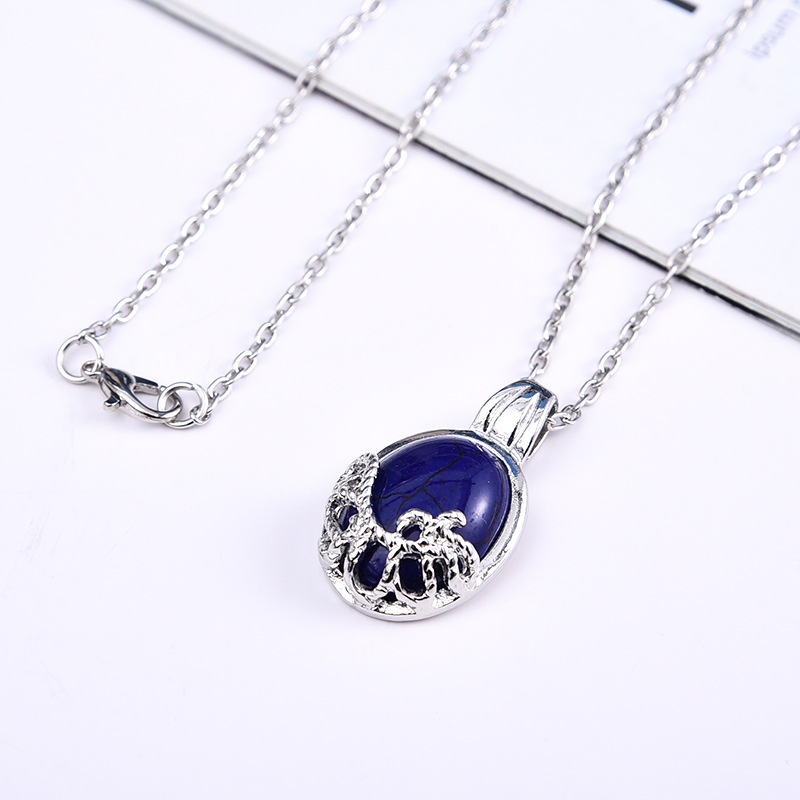 Around the Vampire Diaries sunscreen silicone silver Catherine natural stone necklace manufacturer direct to wholesale