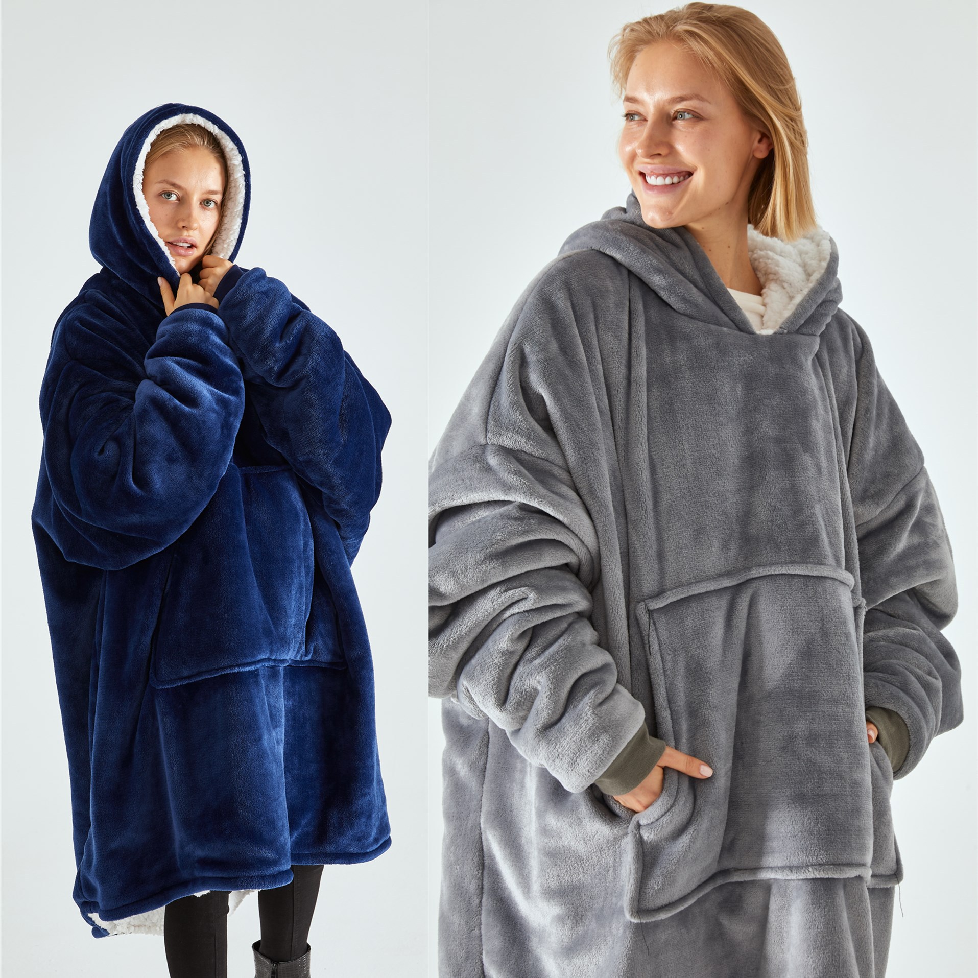Cross-border Wearable Huggle Lazy Blanket, Hooded Fleece Jacket, Thickened TV Blanket, Lazy Person’s Coat, TV Blanket, Pajamas, Sweatshirt