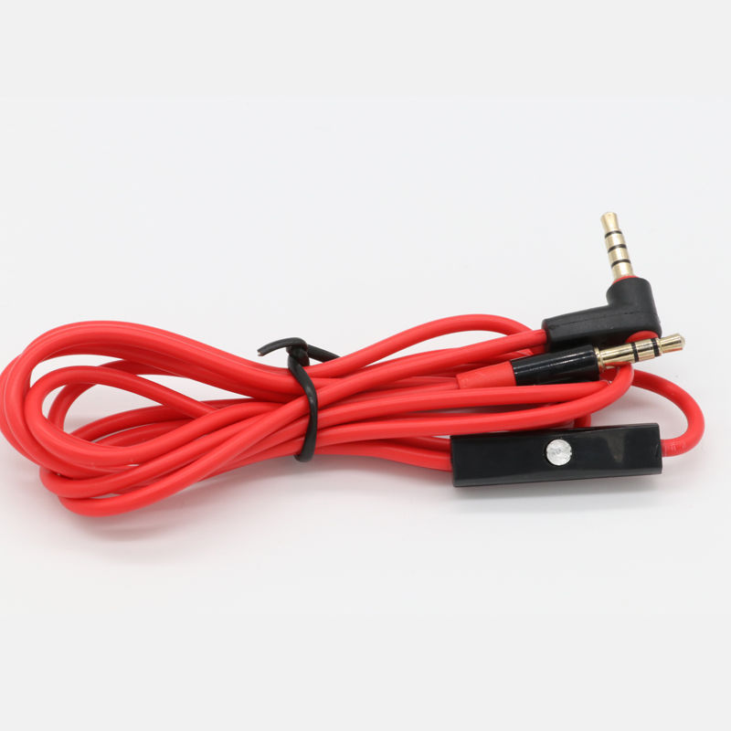 1.5-meter male-to-male audio cable with microphone, universal 3.5mm mobile phone headset AUX cable with mic and in-line control