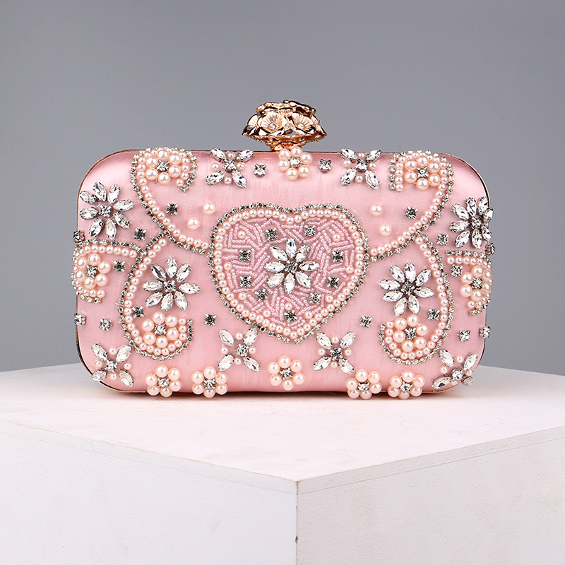 Cross-border best-selling light luxury handmade beaded embroidery evening bag, women’s banquet dress clutch, celebrity versatile evening wear bag
