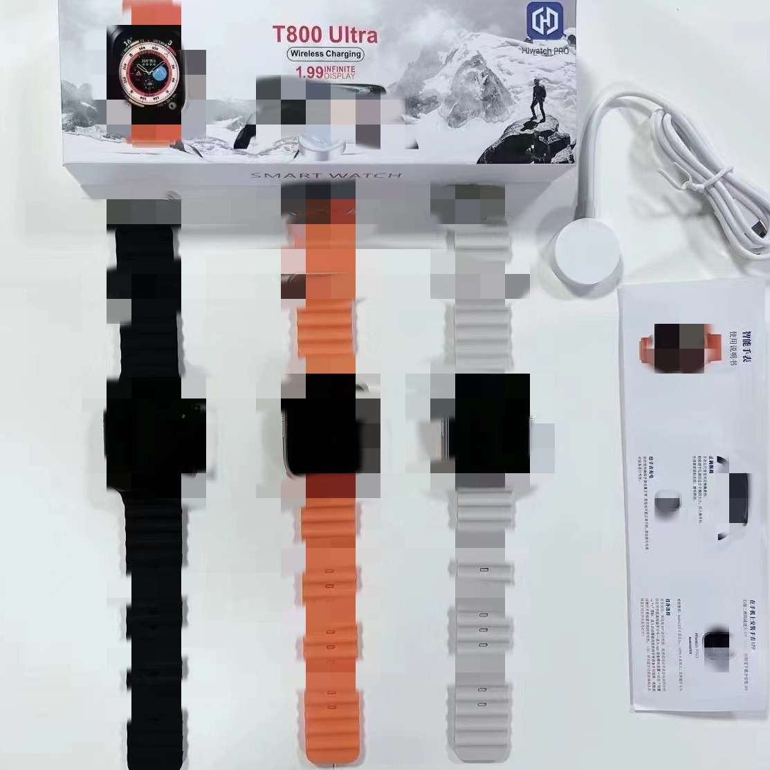 New export model T800 Ultra Bluetooth smartwatch: large-screen sports edition, S8-style call wristband, multi-function health monitoring