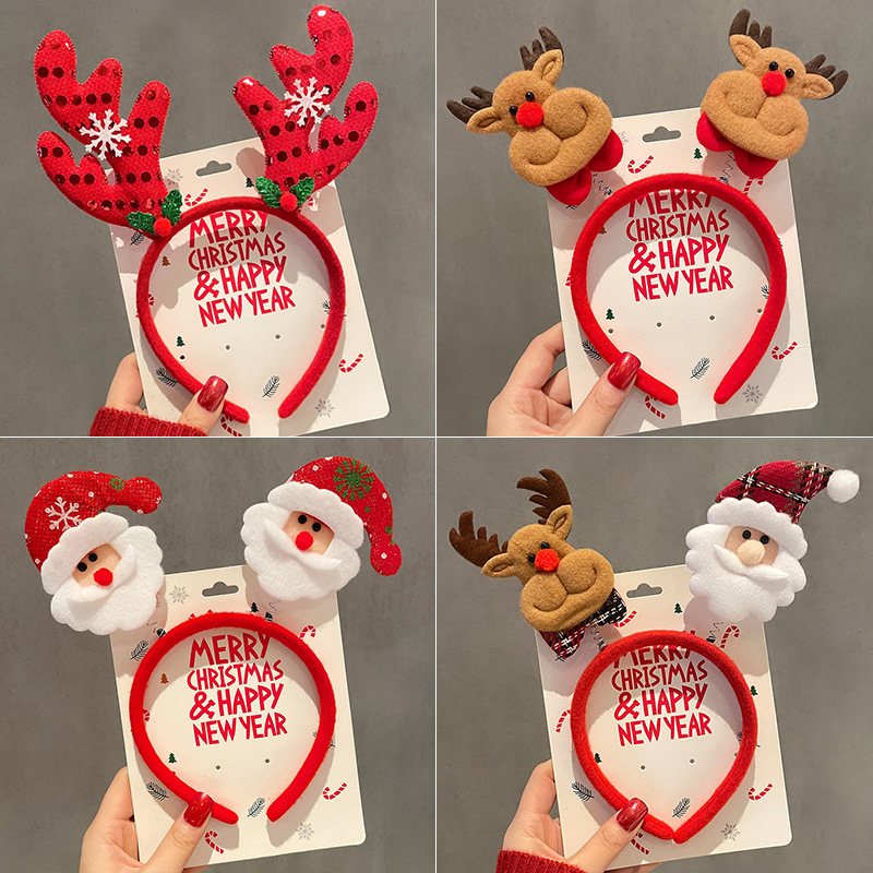 Christmas headbands, children’s hair accessories, hair clips, festive gifts, antler hair clips, party styling headbands, cosplay hair ornaments.