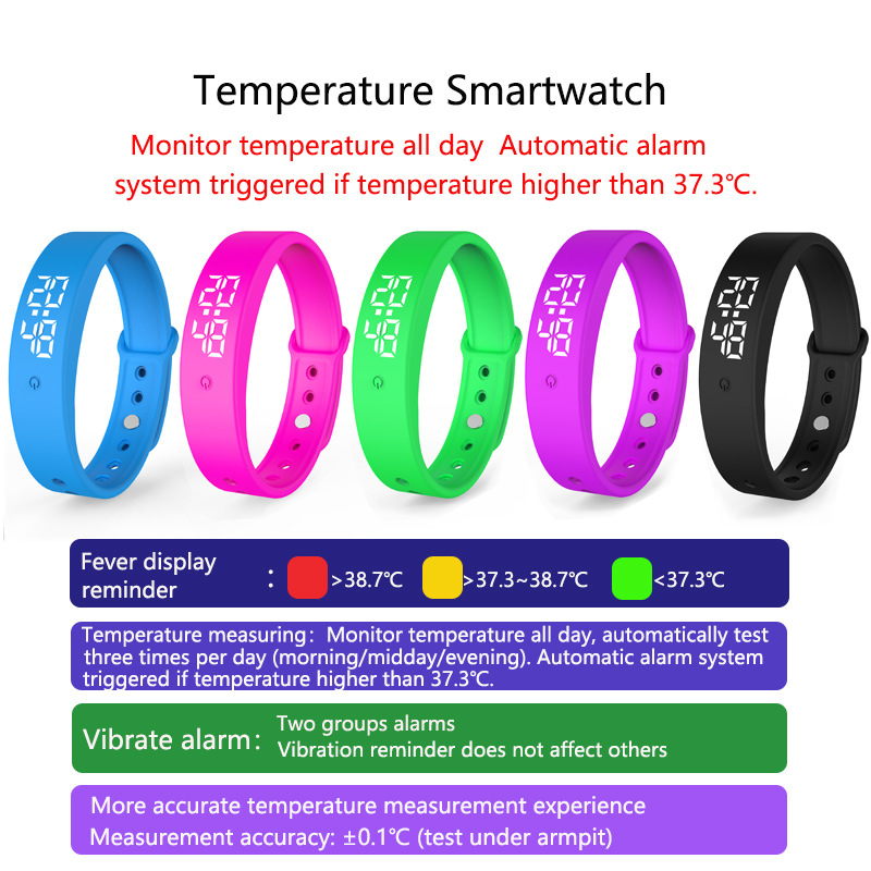 V9 Smart Temperature-Monitoring Wristband and Fitness Watch