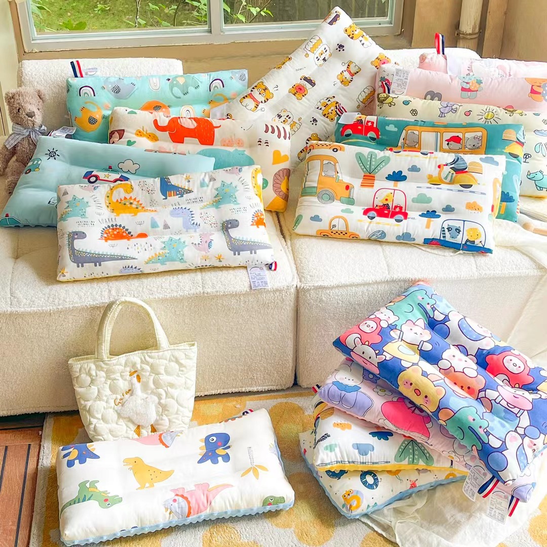 Best-selling children’s cartoon all-cotton bean-filling plush pillow, infant soothing pillow insert, kindergarten nap pillow, pure cotton pillow—wholesale