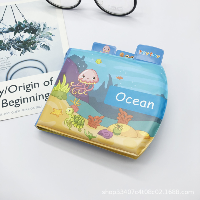 Children’s early education cartoon EVA bath book, tear-resistant, with baby sounds and water‑activated color‑changing features, for sensory training.