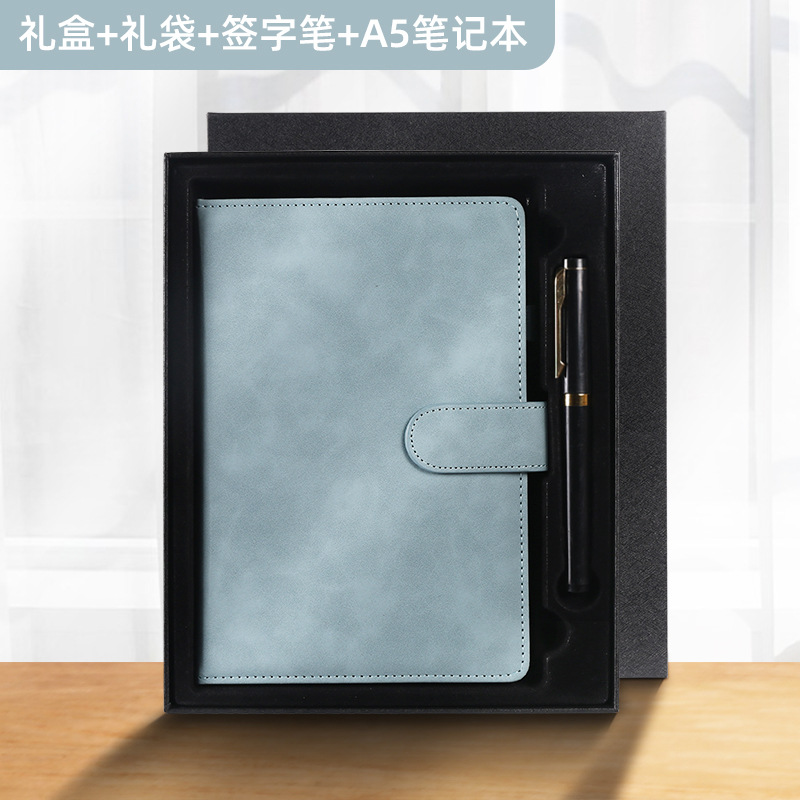 Business Notebook High-End Faux Leather Pen Holder Gift Box Set for Corporate and School Gifts, Magnetic Closure Notepad with Logo