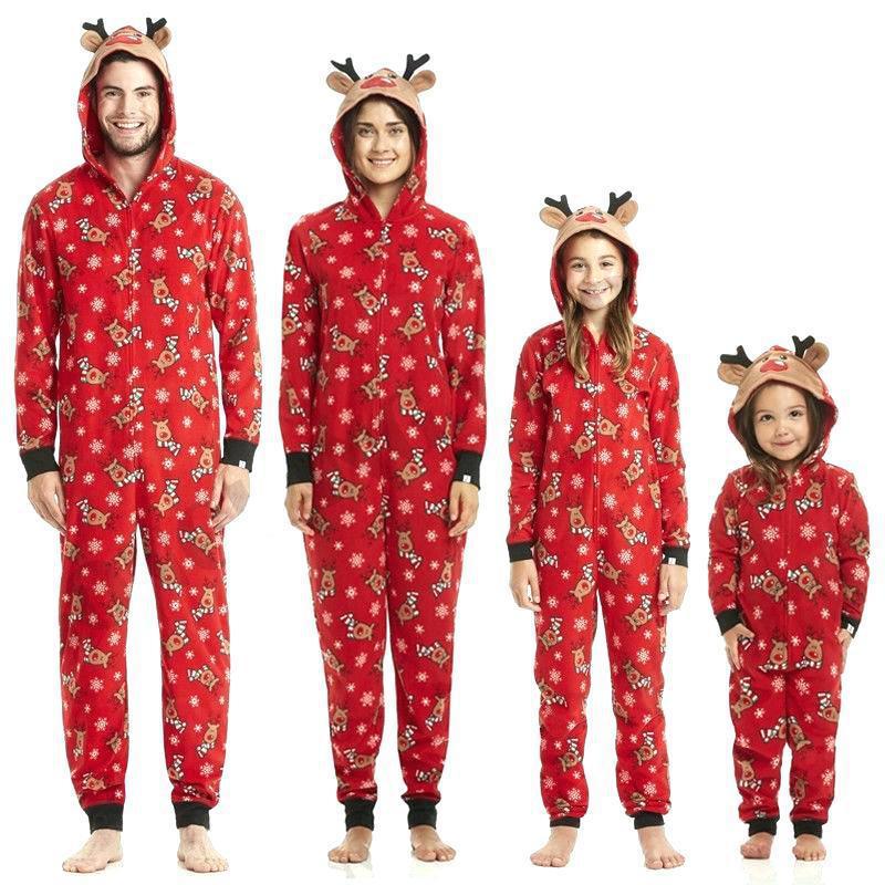 Father and son Christmas costumes Fashionable caps Christmas printed dresses Christmas home costumes Blended skirts Father and son costumes