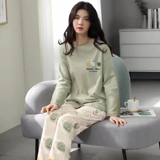 A new style of big suit pyjamas for women spring autumn long sleeves Korean casual autumn thin outerwear home clothes suits wholesale
