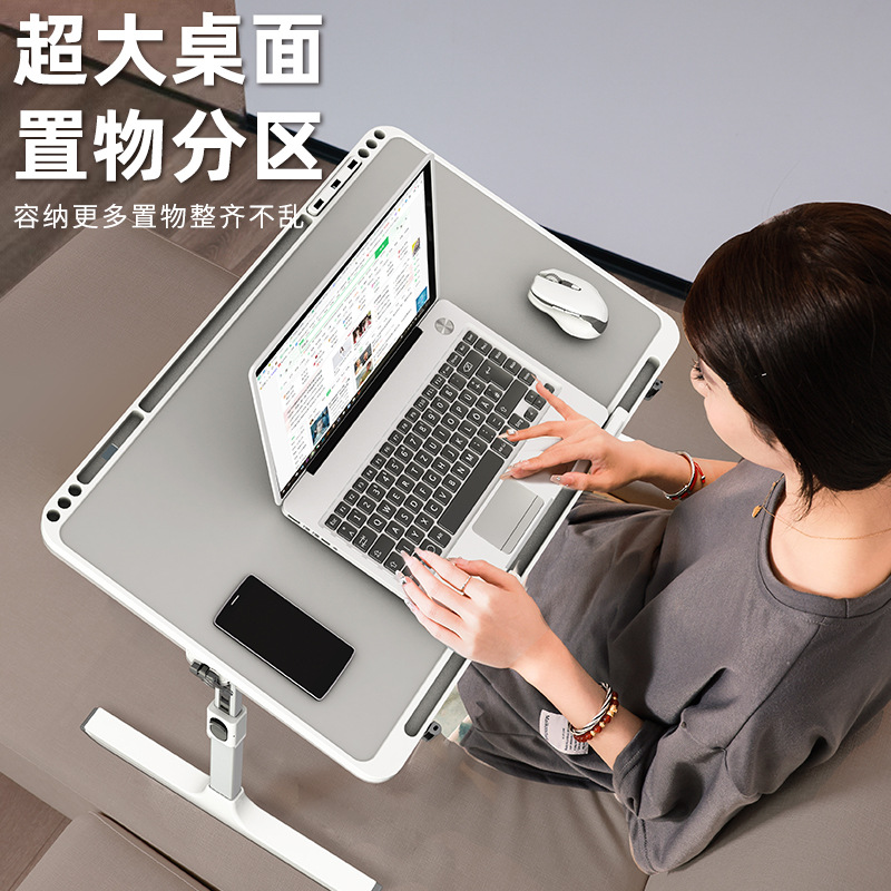 Foldable and height-adjustable small bedside table, dormitory study desk, laptop desk, dormitory study table