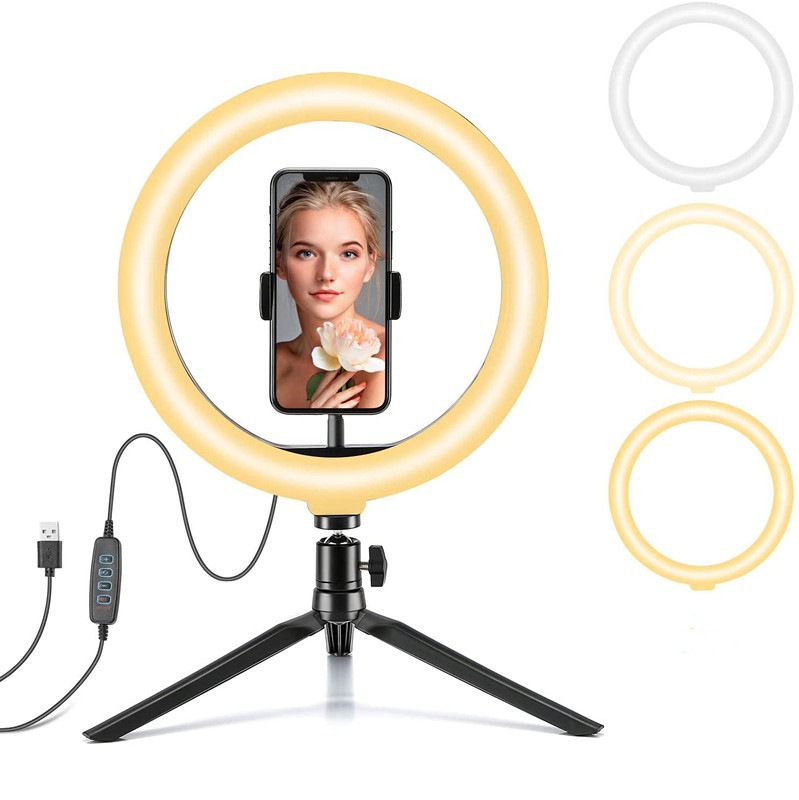 Mobile phone desktop live broadcast photography support ring lighting tripod broadcast special colored lights red lighting