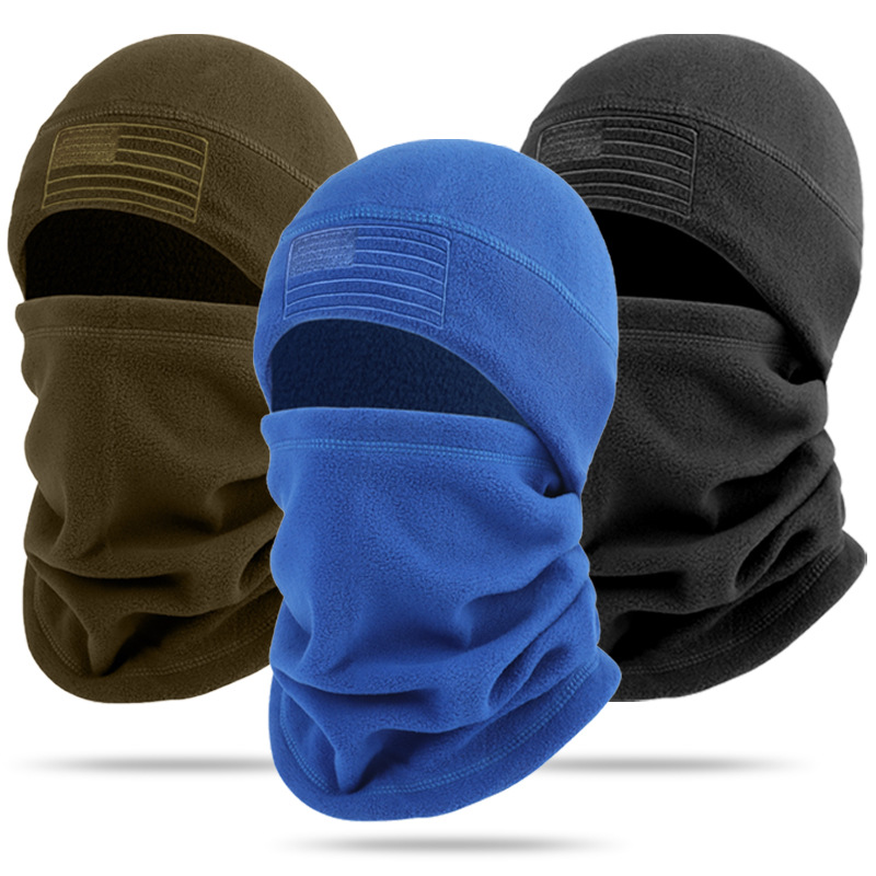 Winter windproof suits outdoor sports masks protective headdresses single-hole knitted cycling helmet
