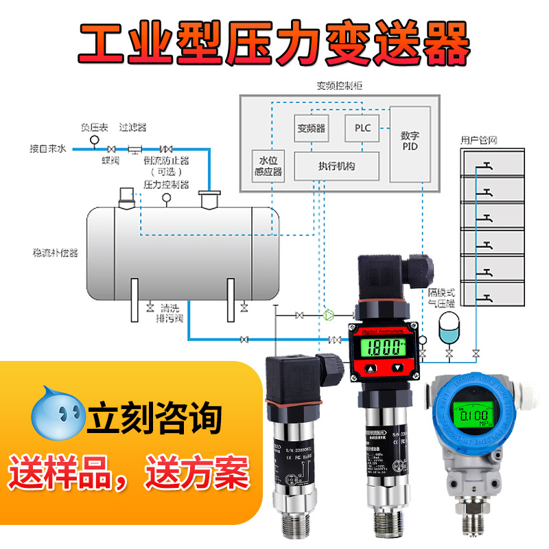 High precision water pressure hydraulic gas strip digital air diffusion hydrogen pressure sensor pressure transmitter sensor