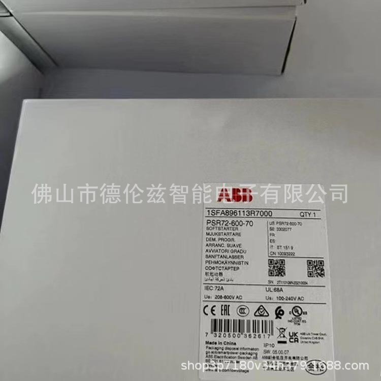 PSR72-600-70 ABB soft starter, new original stock, available for immediate delivery, price negotiable.