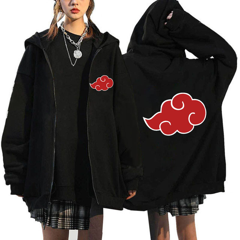 Hoodie Cross-Border New Arrival Naruto Anime Merchandise Printed Jacket Men’s Outerwear Zip-Up Hooded Cardigan Sweatshirt