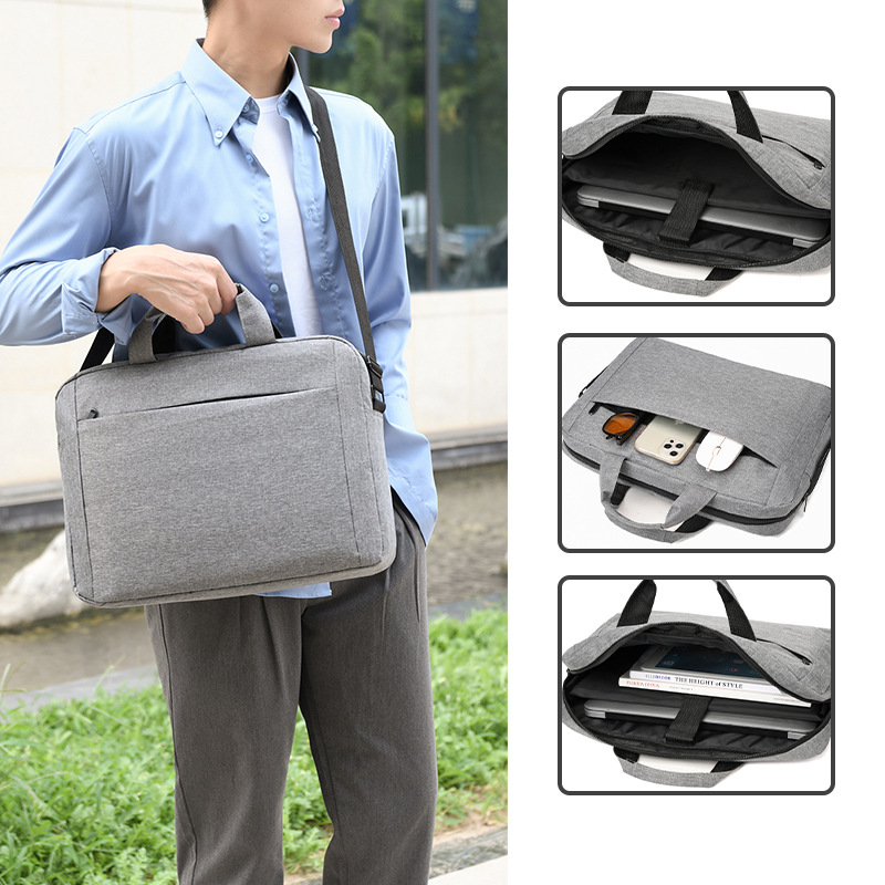 Men’s Large-Capacity Briefcase, Shoulder Crossbody Bag, 15.6-Inch Laptop Bag, Women’s Business-Casual Office Bag