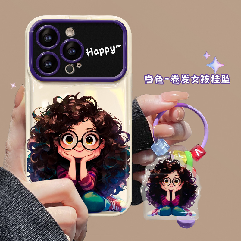 Suitable for apple 15promax mobile phones iphone 14 curling glasses girl hanging 13 folding mirror folding