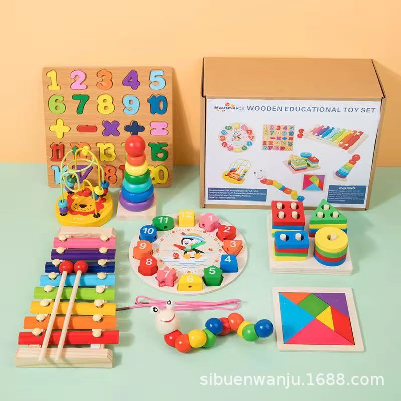 Complete Wooden Eight‑Note Hand‑Tapping Piano Toy for Infants and Toddlers, Educational Playset for Boys and Girls Aged 1–3
