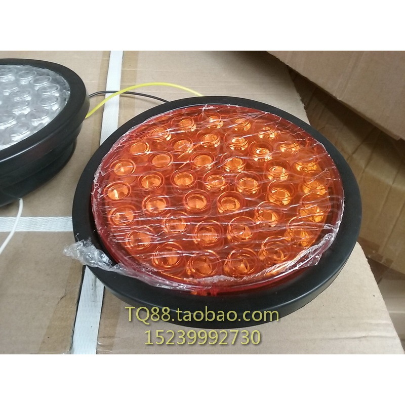 Large size 24V circular lamp for CIMC trucks, rubber LED electronic trailer round tail light, single rear tail light