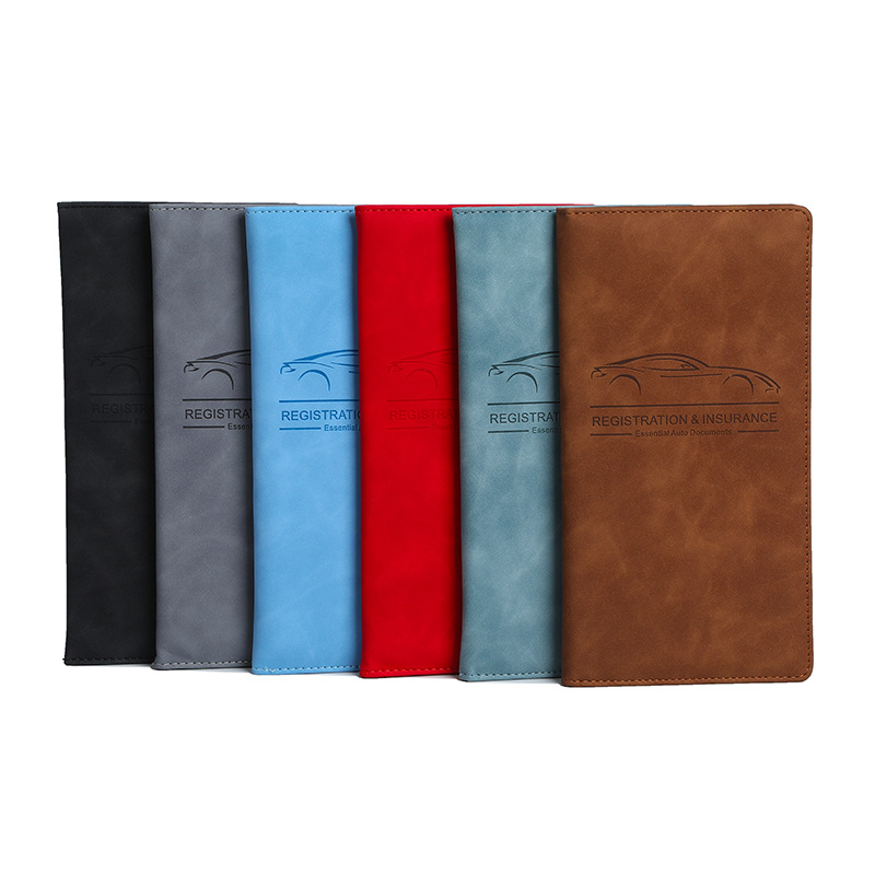 New long-style passport and driver’s license protective clip, leather long wallet with 66‑pattern design, multi‑functional vehicle insurance document holder