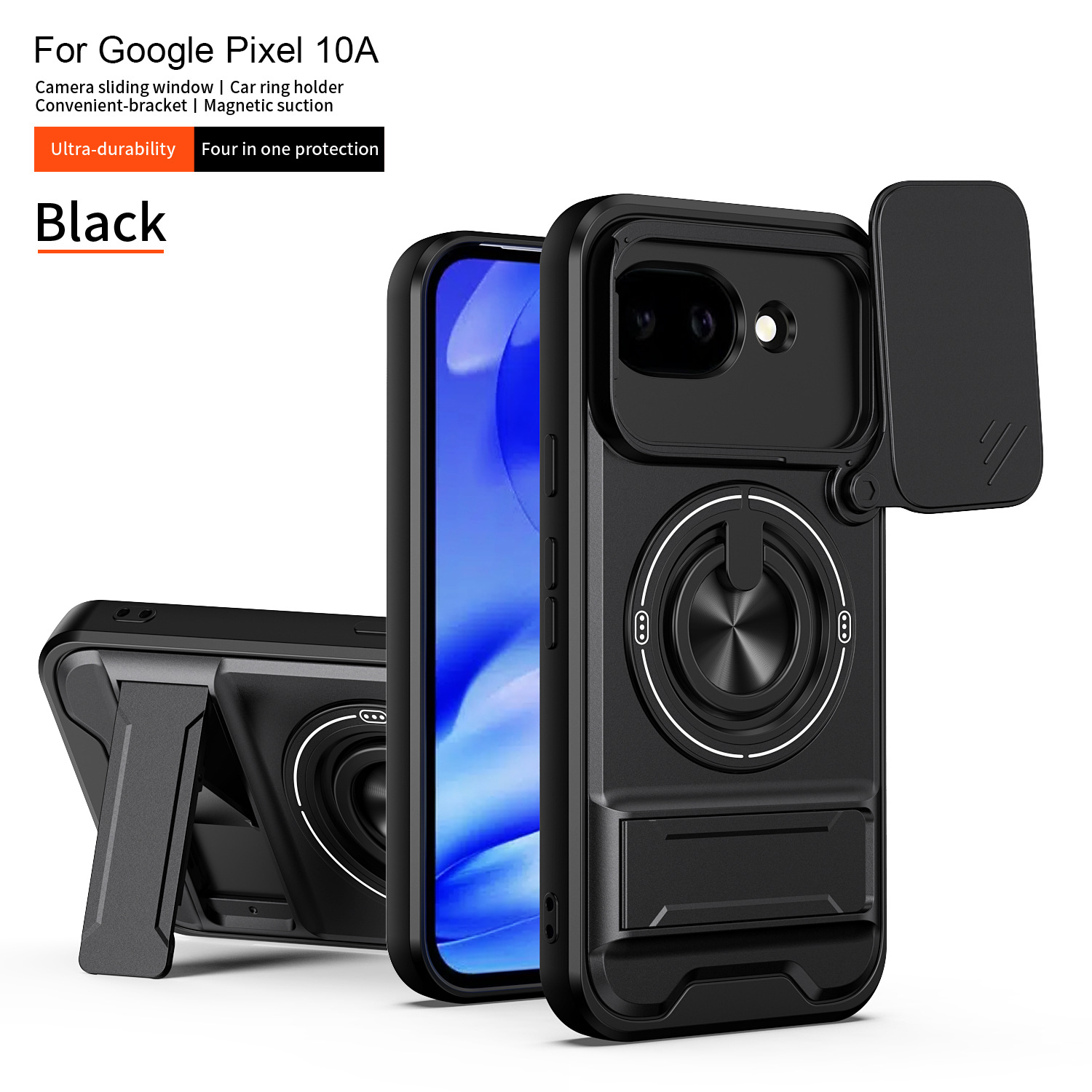 Cross‑Border New Arrival: Compatible with Google Pixel 11 Shunjia Pop‑Up Window Phone Case, 10 Pro XL Car‑Mount Magnetic Protective Cover
