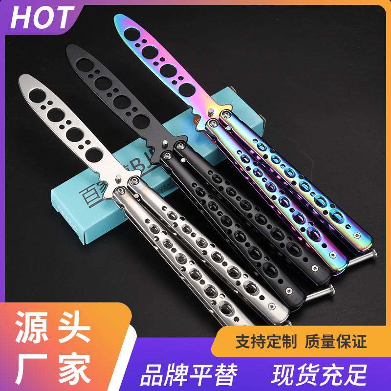Butterfly knife folding comb, CS:GO outdoor hand‑flinging game prop, practice knife mold—Yangjiang factory wholesale, unsharpened