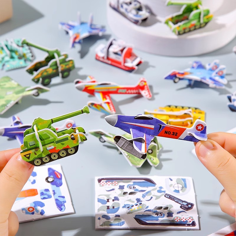 3D Cartoon Airplane Puzzle – Creative DIY Gift for Children, Educational Stationery and Craft Kit for Kindergartens