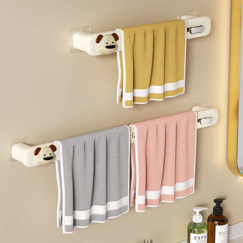 Punch-Free Towel Rack, Wall-Mounted Storage Shelf for Bathroom, Towel Bar, Light Luxury Shoe Rack, Toilet & Washroom Hanging Rack