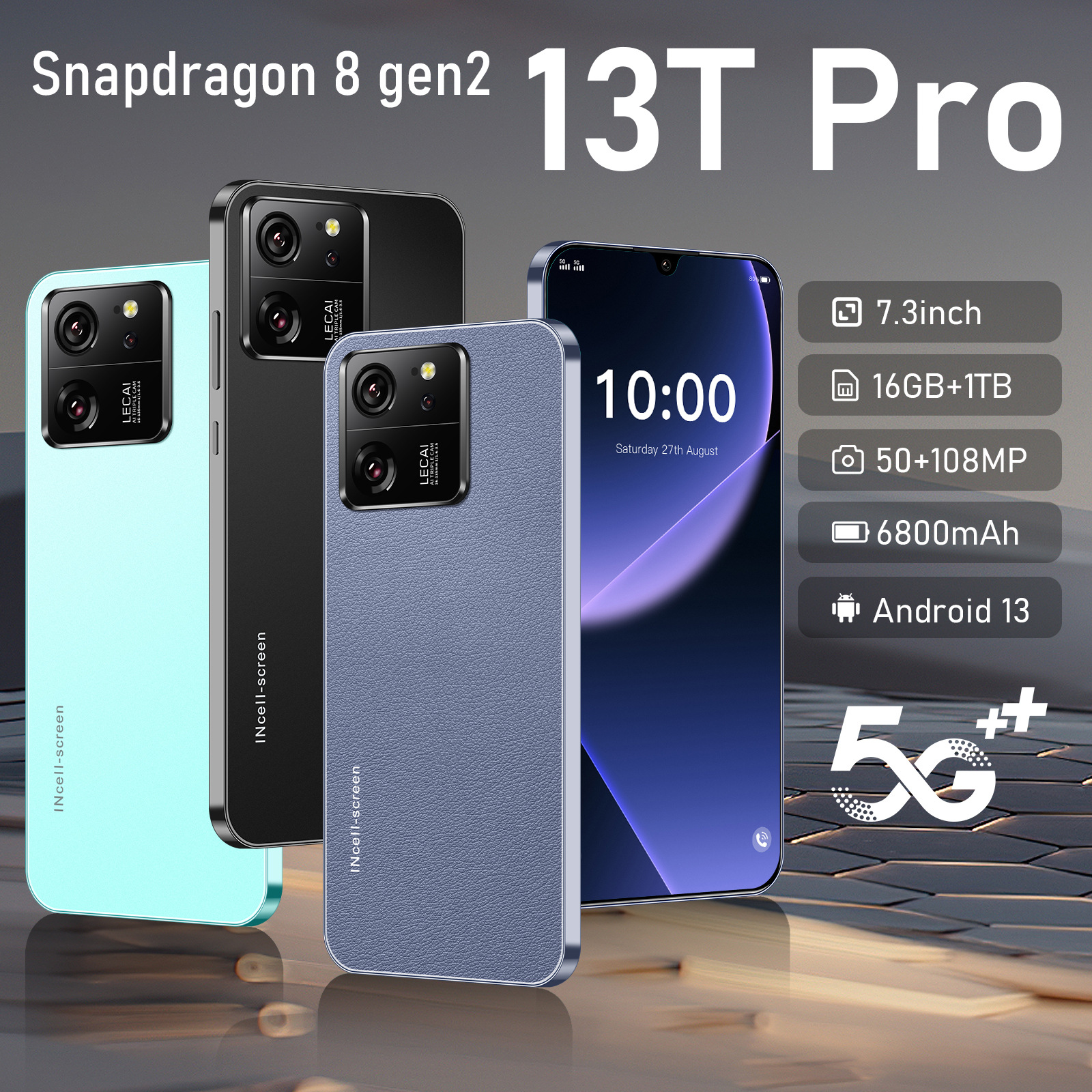 Best-selling cross-border smartphone 13T Pro, 7.3 inches, 2+16GB, Android phone for Ozon foreign trade, manufacturer’s direct supply