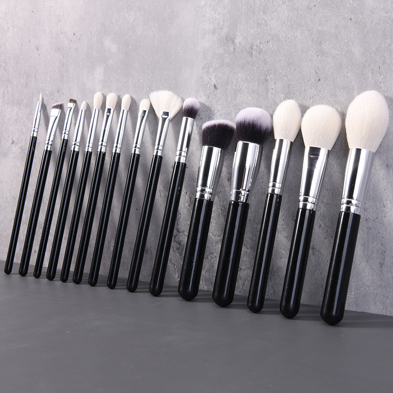 Anmei Cross-border 15-piece animal hair Cangzhou makeup brush set, eyeshadow brush, blush brush—factory direct sales, wholesale