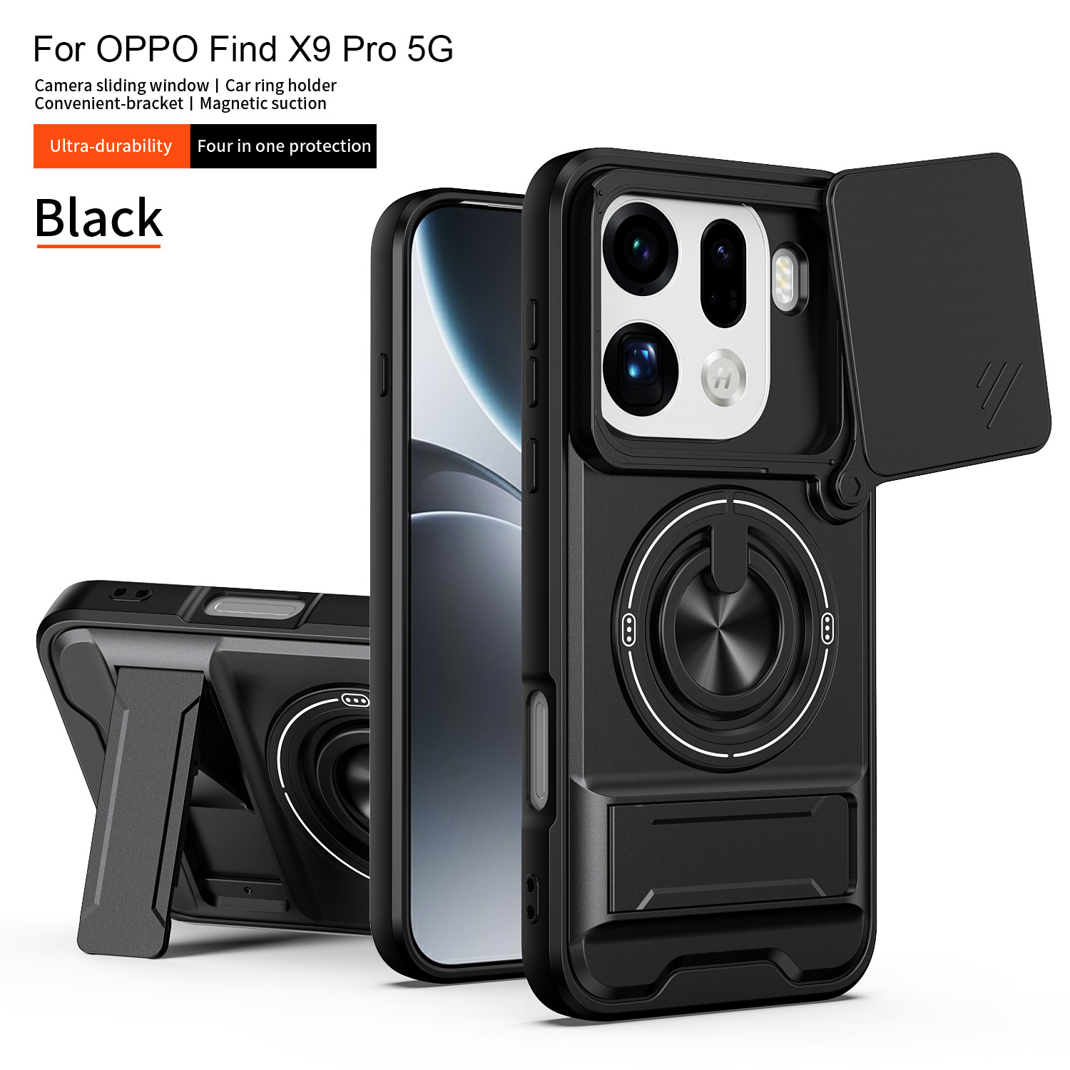 Compatible with OPPO Find X9 Pro Shunjia phone case, Find X9 window‑style stand case, Find X8 drop‑proof protective cover