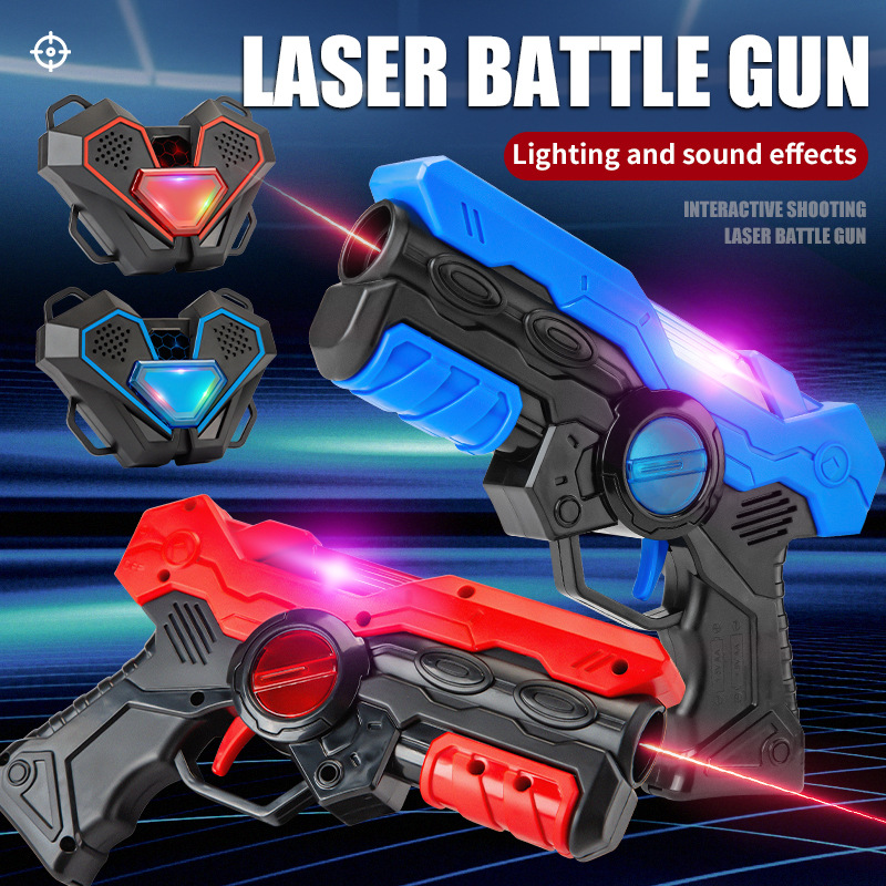 Laser‑Sensing Combat Toy Gun with Sound and Light Effects, Infrared‑Sensing Interactive Playset for Kids and Parents, Cross‑Border Product