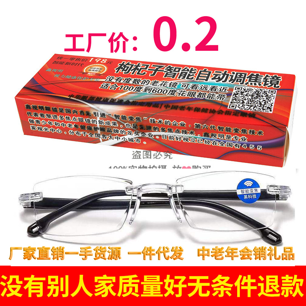 Propolis Blueberry Multifocal Reading Glasses, Edge-Cut Presbyopic Lenses with Smart Zoom—Perfect as a Gift for Trade Shows or Mobile Phone Accessories