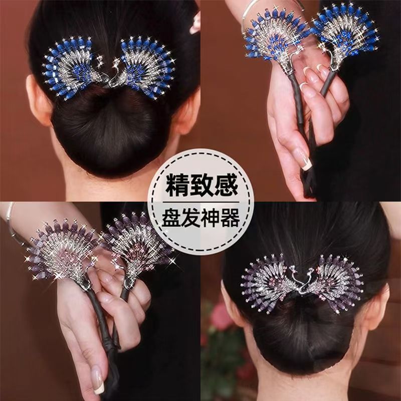 Peony open-screen recorder 2024 new hairy girl back of the brain testicle head fixation device twist hairstyle