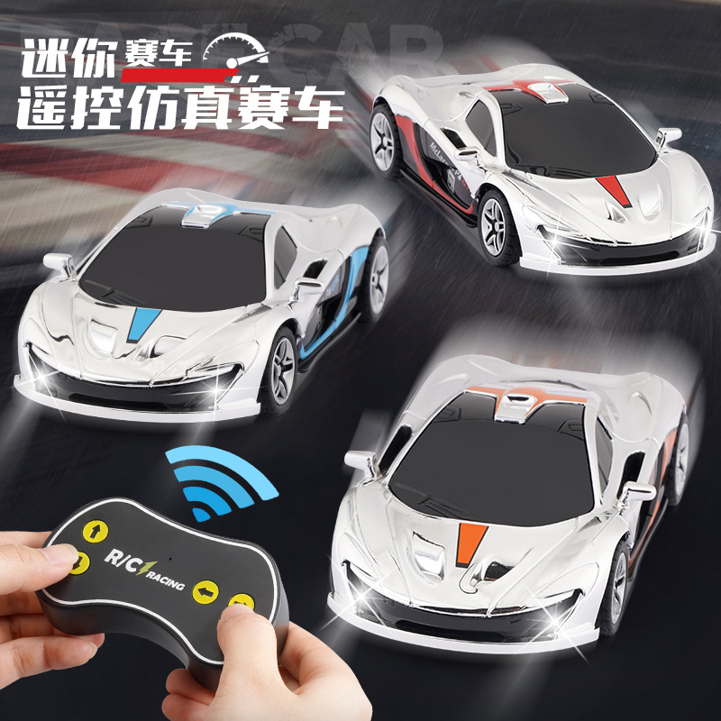 Haotian 2023 Ultra-Compact Mini Gold-Plated McLaren Racing Car with Light-Up Features, Pocket-Sized Remote-Controlled Model Car