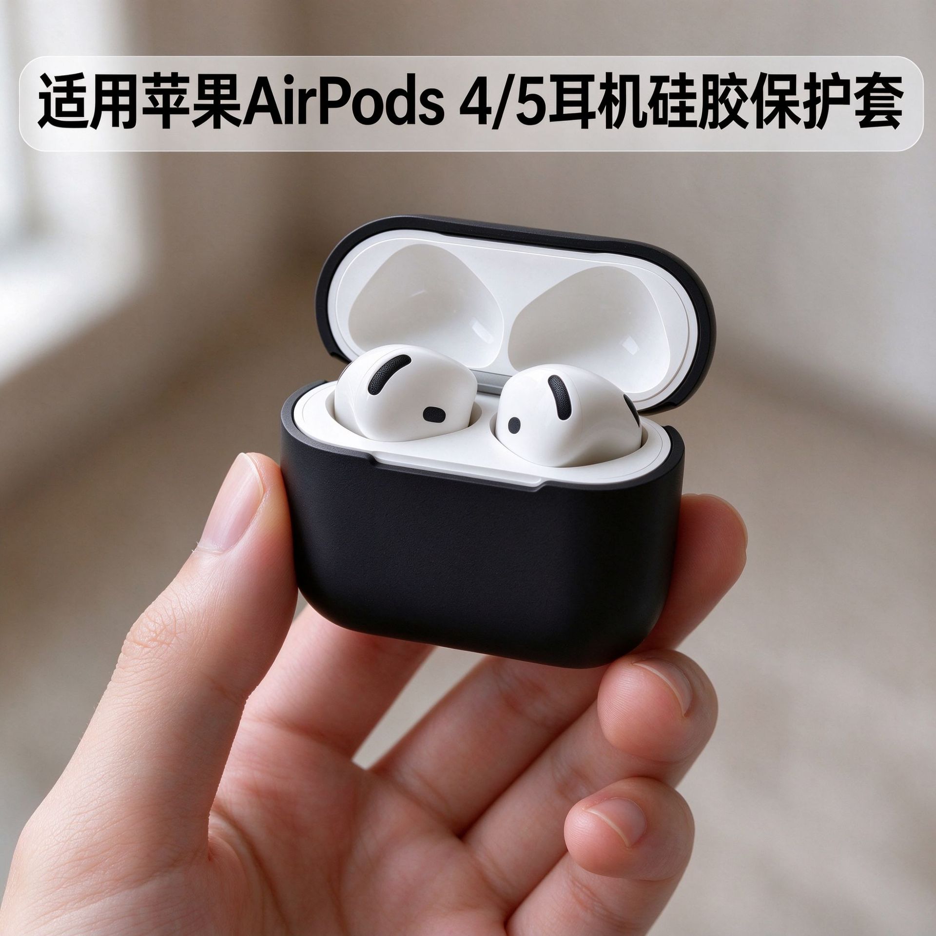 Suitable for Apple earphone protective case—AirPods 5 protective cover, AirPods 4 wireless Bluetooth earphone case, soft shell.