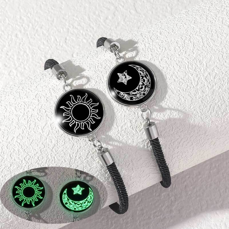 Cross-border Europe and the Americas Sun and moon lovers time and space jewelry night light bracelets hand woven lovers' bracelets personality bracelets