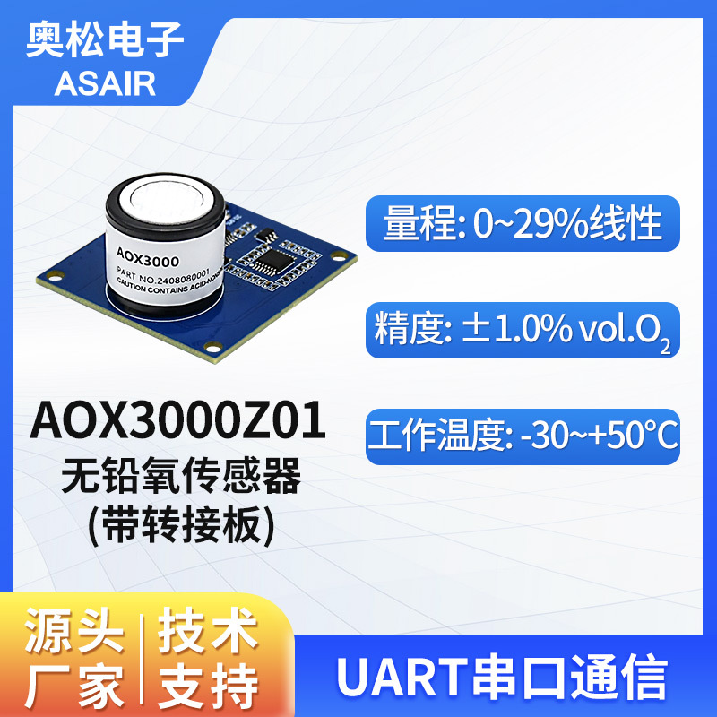 ASAIR AOSONG lead‑free oxygen sensor module AOX3000Z01