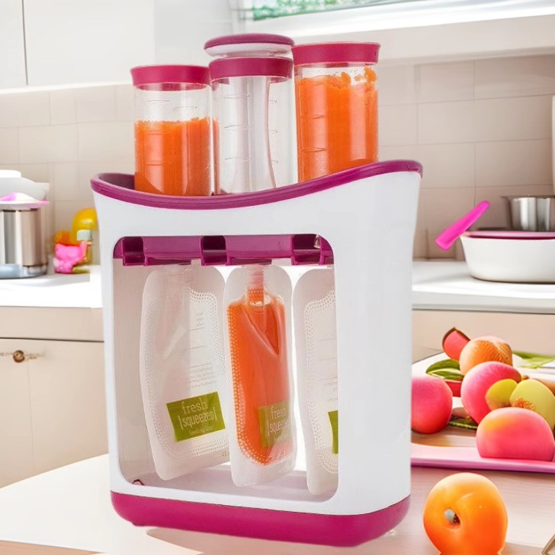 Children's fruit clay extruder household kitchen divider food preparation manual baby food storage bag food preparation machine