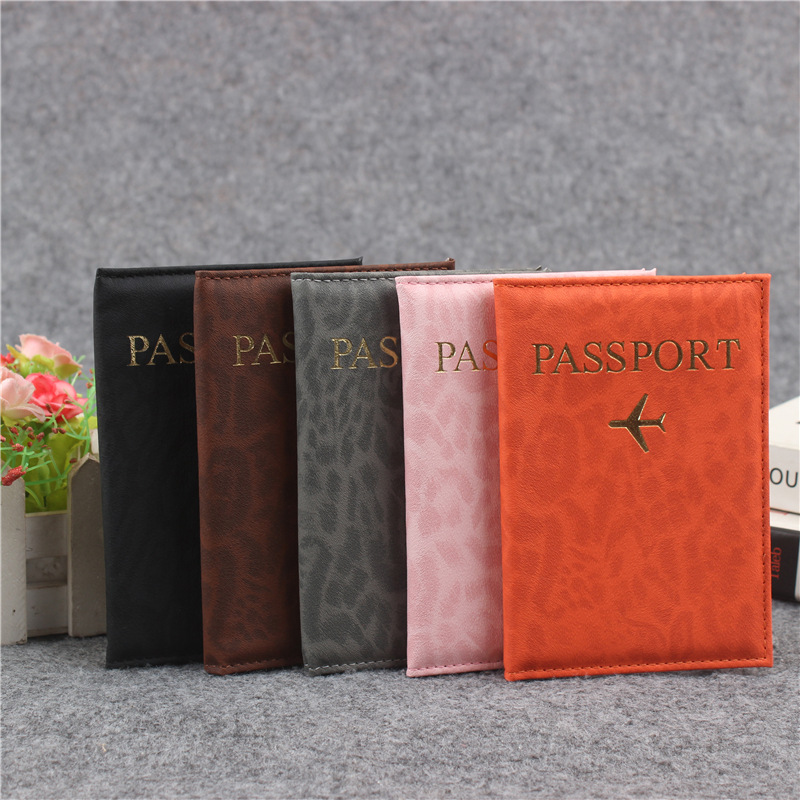 Cross-Border In-Stock Portable Leopard-Pattern Passport Holder, Passport Wallet, Multi-Card Slot Passport Cover, Card Holder, Document Case, Protective Sleeve