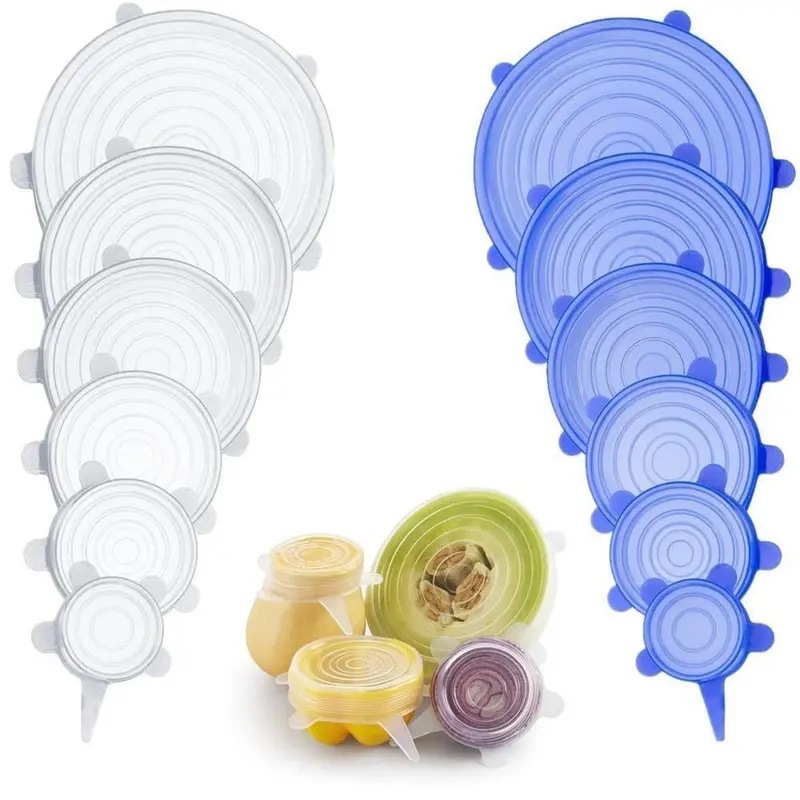 Food‑grade silicone preservation lid set of six, universal silicone bowl cover, all‑purpose lid—cross‑border exclusive supply