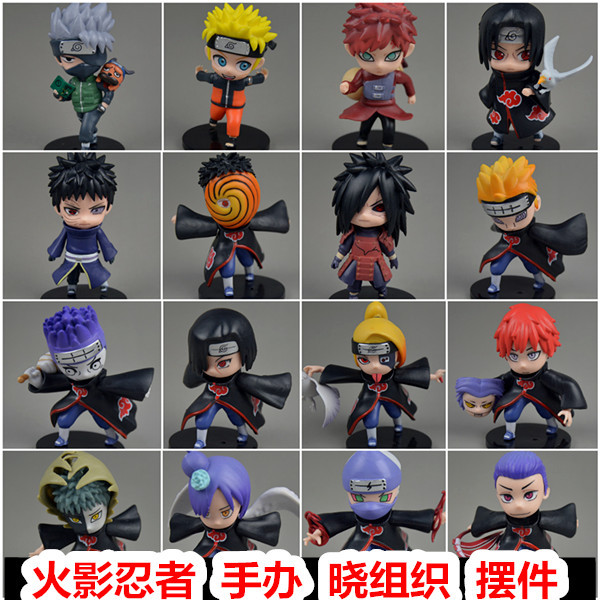 Figurine Naruto Itachi Akatsuki Organization Kakuzu Tobi Action Figure Toy Model Decoration Anime Merchandise for Students