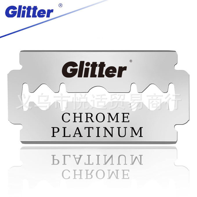 Double-blade safety razor blades, 100 pieces, stainless steel with platinum coating; safety razor blades, cross-border shipping available