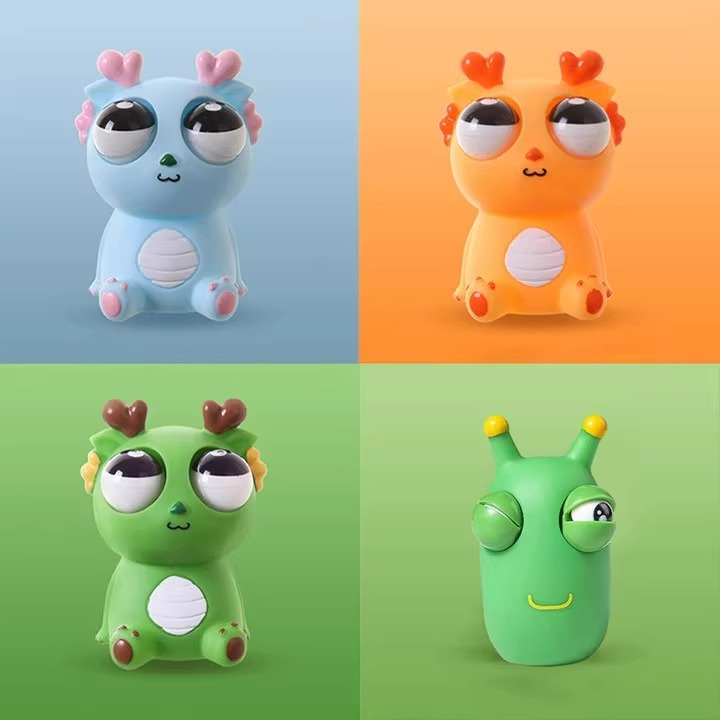Creative Eye-Popping Dragon Squishy Stress-Relief Toy, Funny Venting Stress-Relief Gadget, Staring-Eyed Dragon Mini Plush Toy